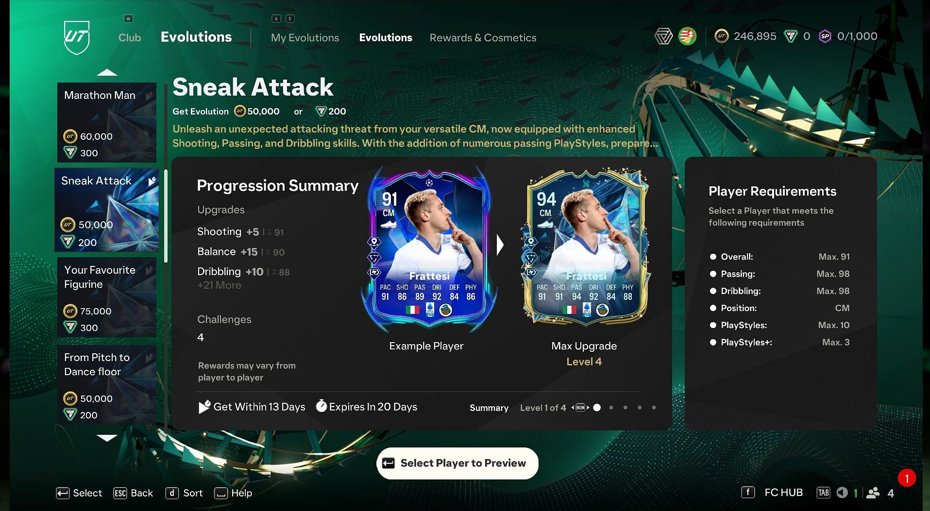 Sneak Attack EVO requirements (Image via EA Sports)